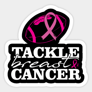 Tackle Breast Cancer Football Pink Ribbon Heart Love Sticker